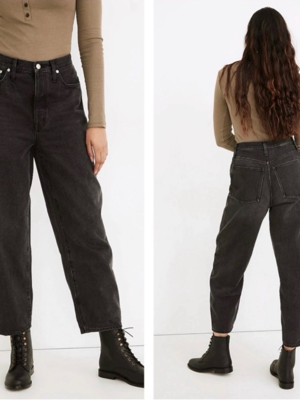 Madewell Black Washed Flare Jeans